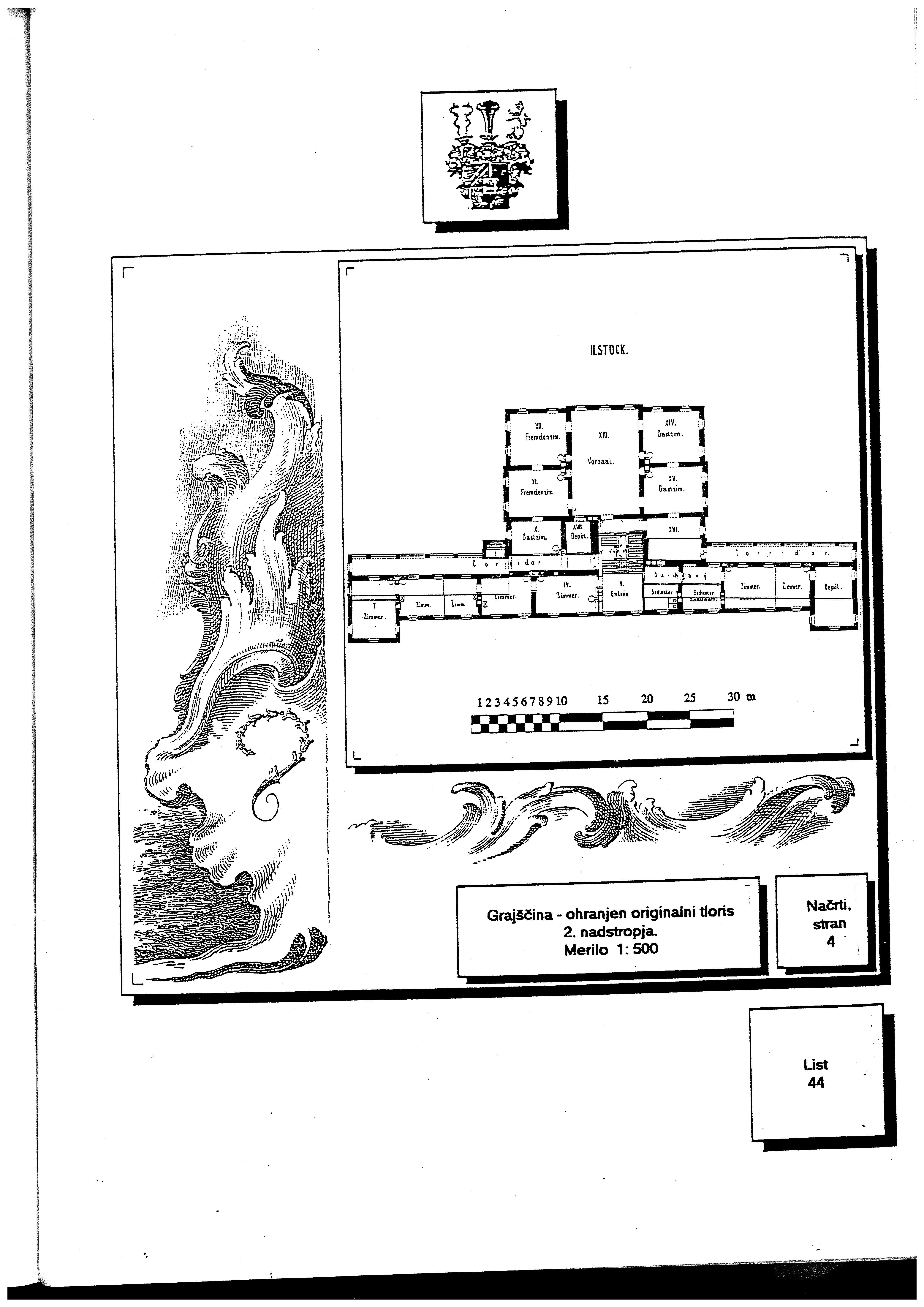 Lazarini — Tloris 2. nadstropja (konservatorski načrt, ART.A design 1991)